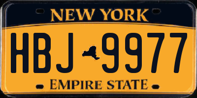 NY license plate HBJ9977