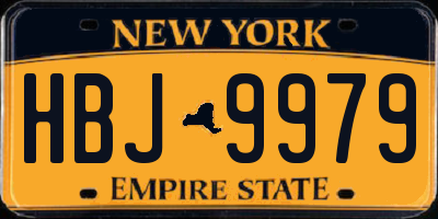 NY license plate HBJ9979