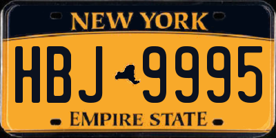 NY license plate HBJ9995