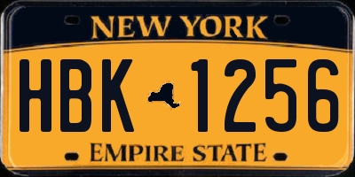 NY license plate HBK1256
