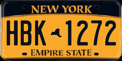 NY license plate HBK1272