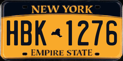NY license plate HBK1276