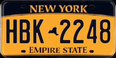 NY license plate HBK2248