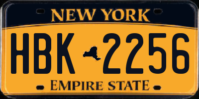 NY license plate HBK2256