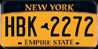 NY license plate HBK2272