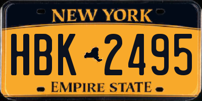 NY license plate HBK2495
