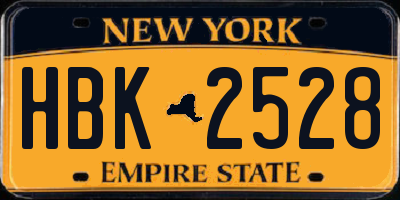 NY license plate HBK2528