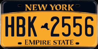 NY license plate HBK2556