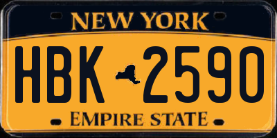 NY license plate HBK2590