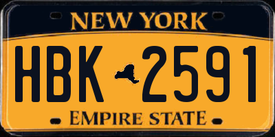NY license plate HBK2591