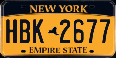 NY license plate HBK2677