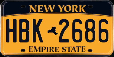 NY license plate HBK2686