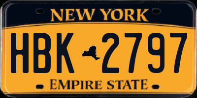 NY license plate HBK2797