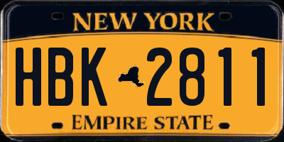NY license plate HBK2811