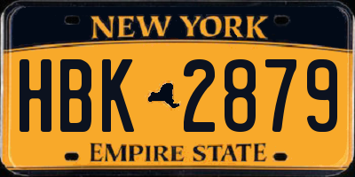 NY license plate HBK2879