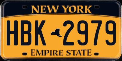 NY license plate HBK2979