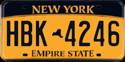 NY license plate HBK4246