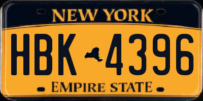NY license plate HBK4396