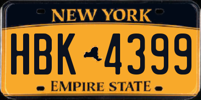 NY license plate HBK4399