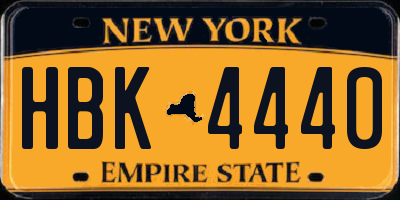 NY license plate HBK4440