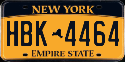 NY license plate HBK4464