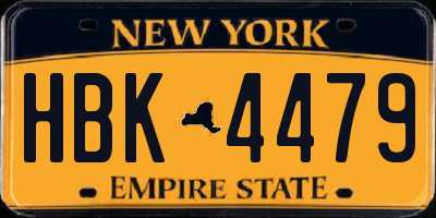 NY license plate HBK4479
