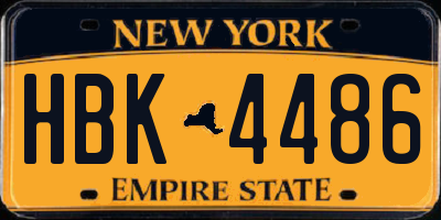 NY license plate HBK4486