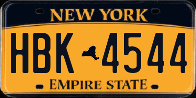 NY license plate HBK4544