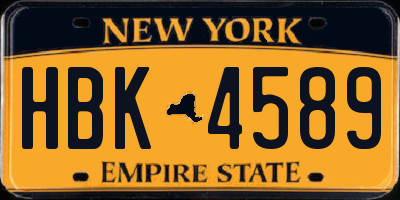 NY license plate HBK4589
