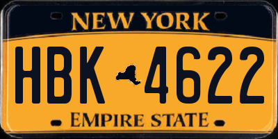 NY license plate HBK4622