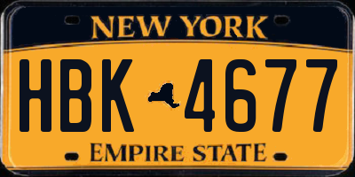 NY license plate HBK4677