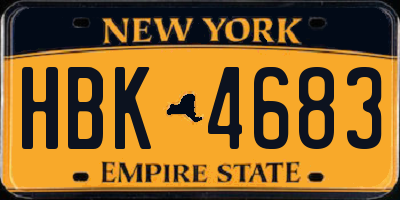 NY license plate HBK4683