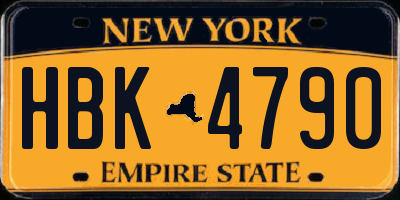 NY license plate HBK4790