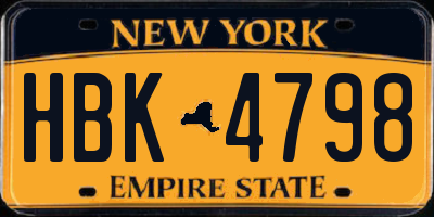 NY license plate HBK4798