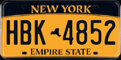 NY license plate HBK4852