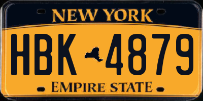 NY license plate HBK4879