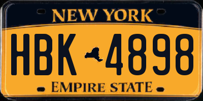NY license plate HBK4898