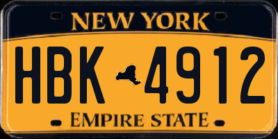 NY license plate HBK4912