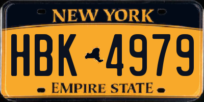 NY license plate HBK4979