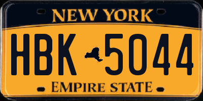 NY license plate HBK5044