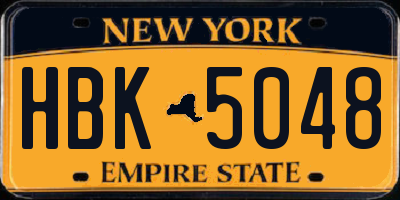 NY license plate HBK5048