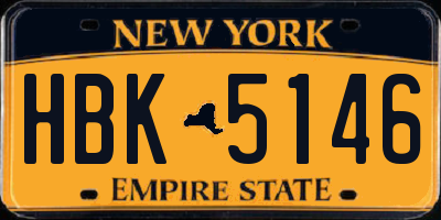 NY license plate HBK5146