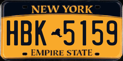 NY license plate HBK5159