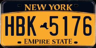 NY license plate HBK5176