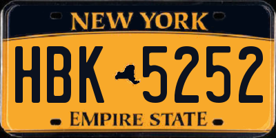 NY license plate HBK5252