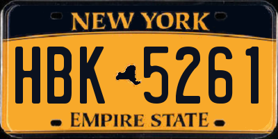 NY license plate HBK5261
