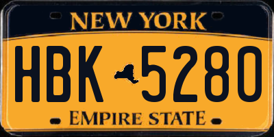 NY license plate HBK5280