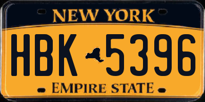 NY license plate HBK5396