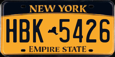 NY license plate HBK5426