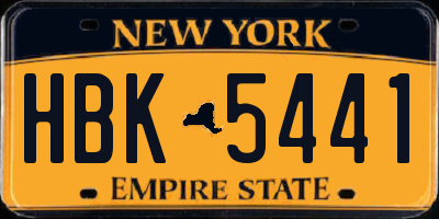 NY license plate HBK5441